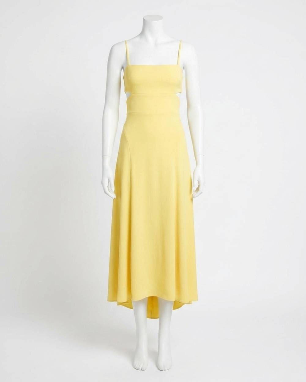 NEW SUSANA MONACO sleeveless cutout highlow maxi dress in lemon zest